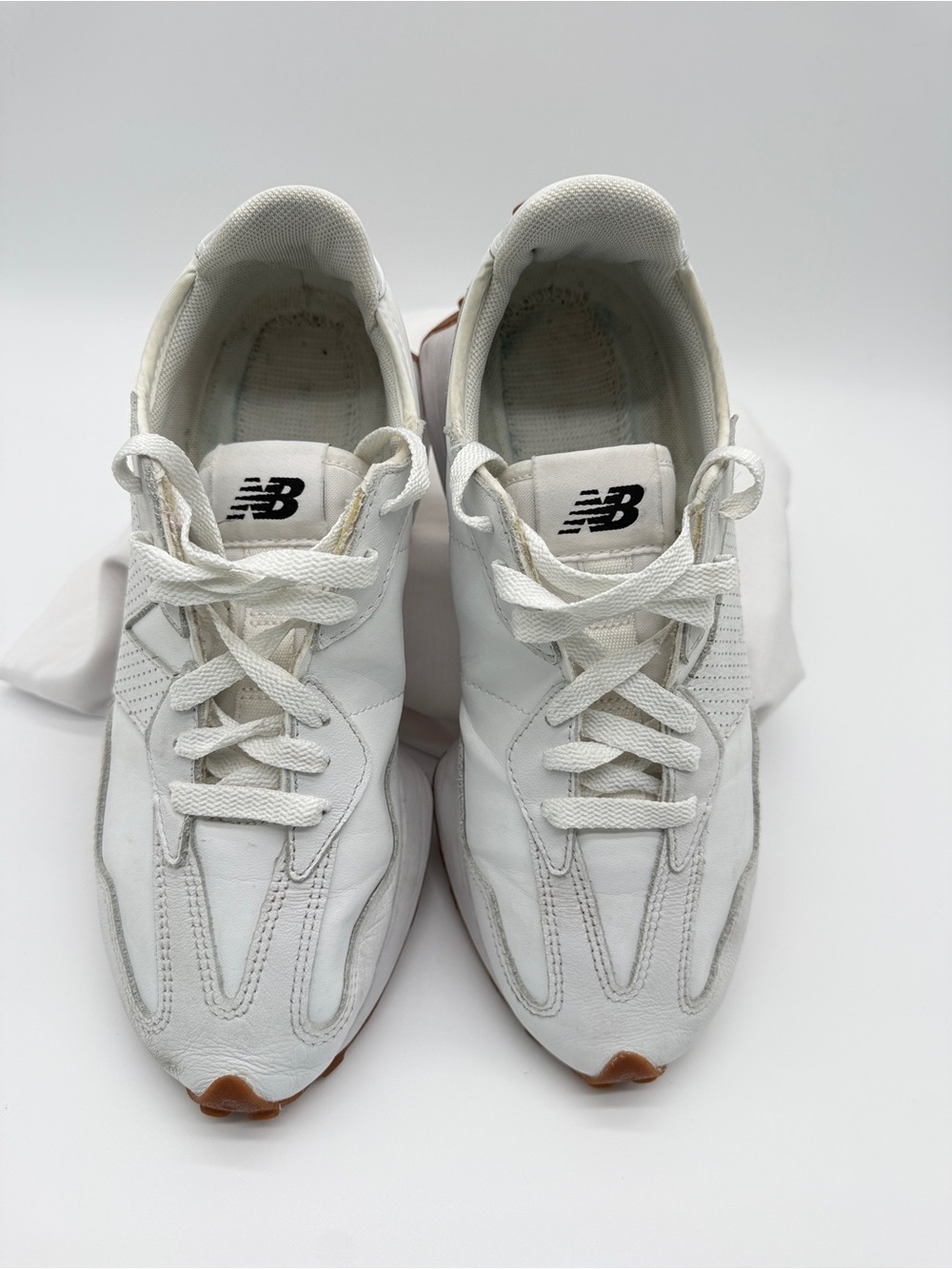 New Balance 327 White Leather Sneakers WS327LS Women’s Size 8 - Picture 8 of 8